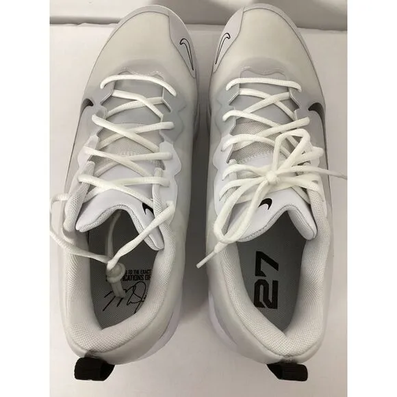 Size 14 - Nike Force Zoom Trout 9 White Black Men's Athletic Shoes Sports Cleats