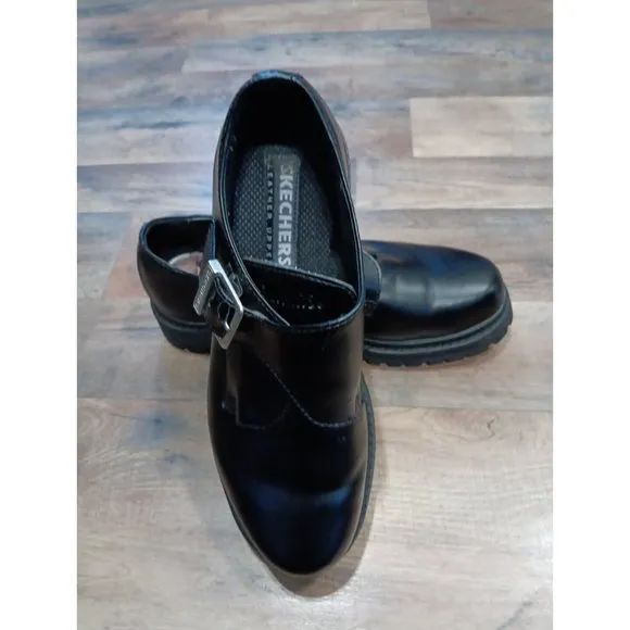 Skechers 90's  Chunky Black Leather‎ Slip On Buck lShoes Chukkas Men’s Size 9.5