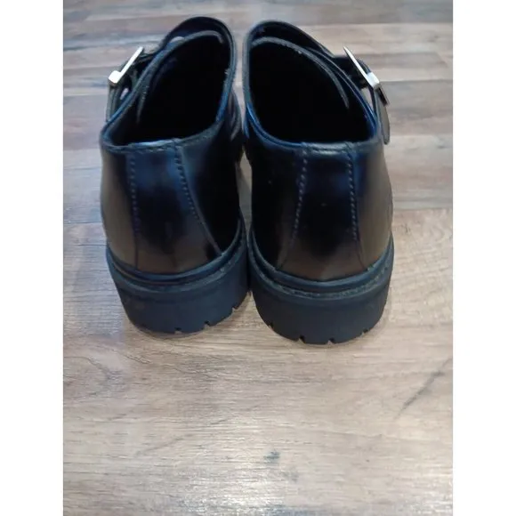 Skechers 90's  Chunky Black Leather‎ Slip On Buck lShoes Chukkas Men’s Size 9.5