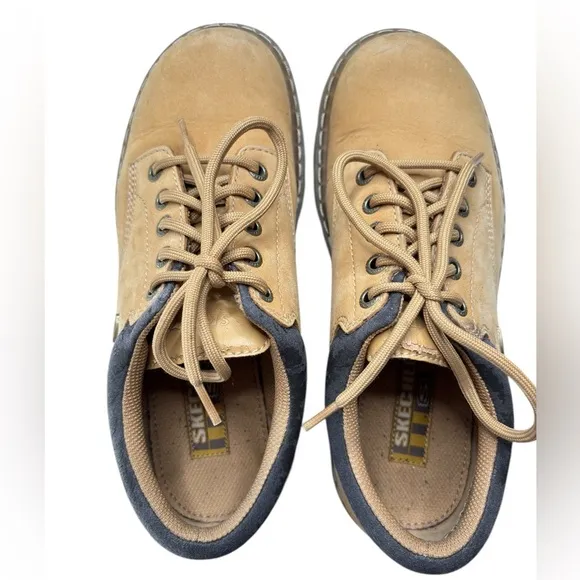 Skechers Chunky Lug Sole Oxfords Womens Shoe Sz 7.5   Grunge Tan Leather Y2K 90s