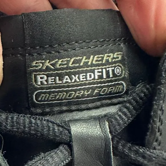 Skechers Rilar Lace Up Plain Toe Casual Shoes Size 12 Black Relaxed Fit