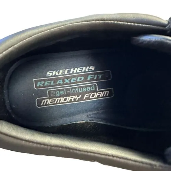 Skechers Rilar Lace Up Plain Toe Casual Shoes Size 12 Black Relaxed Fit