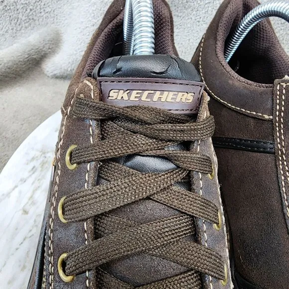 Skechers Shoes Womens Size 9 Brown Leather Vintage Chunky Lace Up Boots *Read*