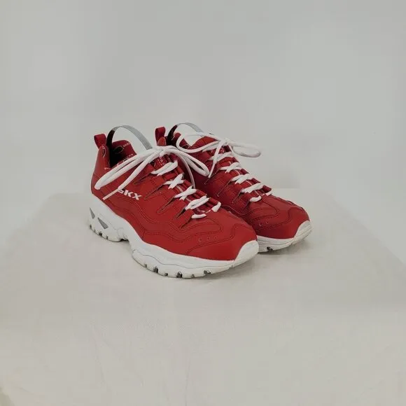 Skechers sports SKX womens 8.5 Retro Vision Red leather lace up training shoes