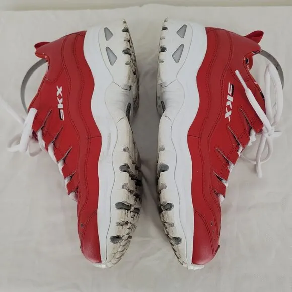Skechers sports SKX womens 8.5 Retro Vision Red leather lace up training shoes