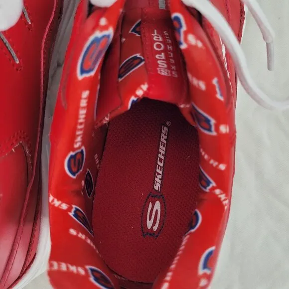 Skechers sports SKX womens 8.5 Retro Vision Red leather lace up training shoes