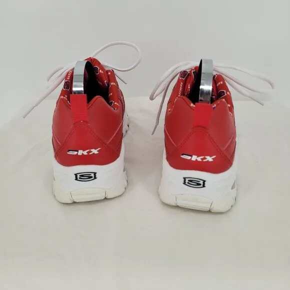 Skechers sports SKX womens 8.5 Retro Vision Red leather lace up training shoes