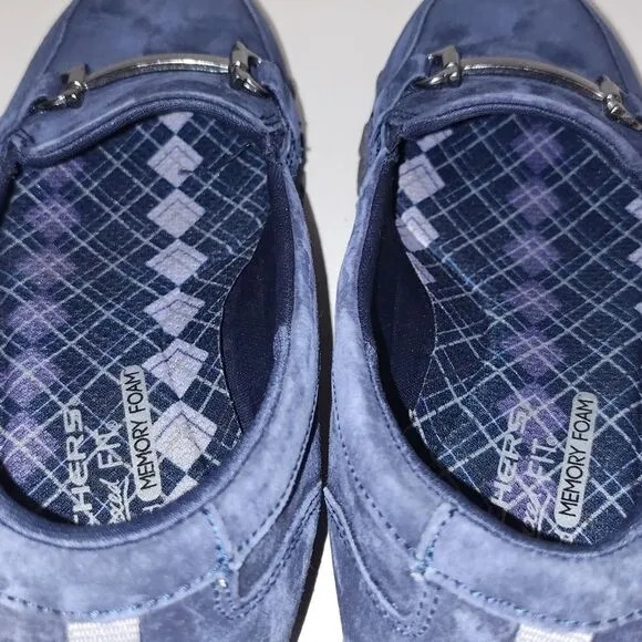 Skechers  Suede Slip-On Shoes Navy  loafers size 7.5