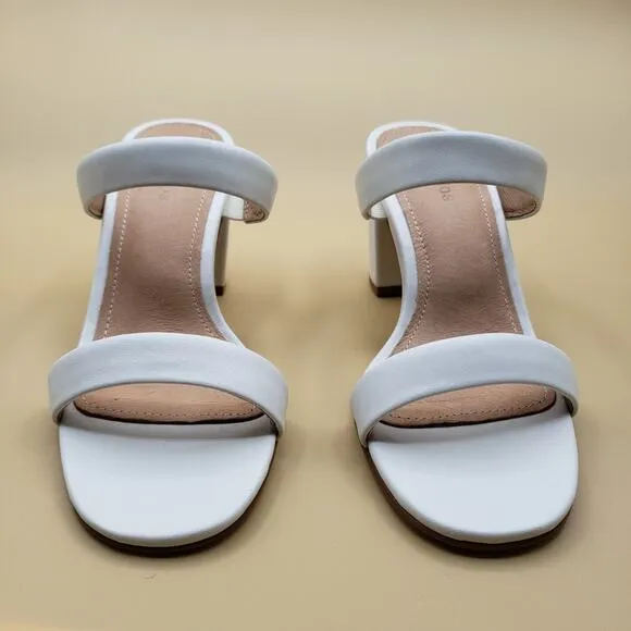 SOLUDOS Ines Heels Cushioned All White Women's Size 5/35.5 Straps summer Sandals