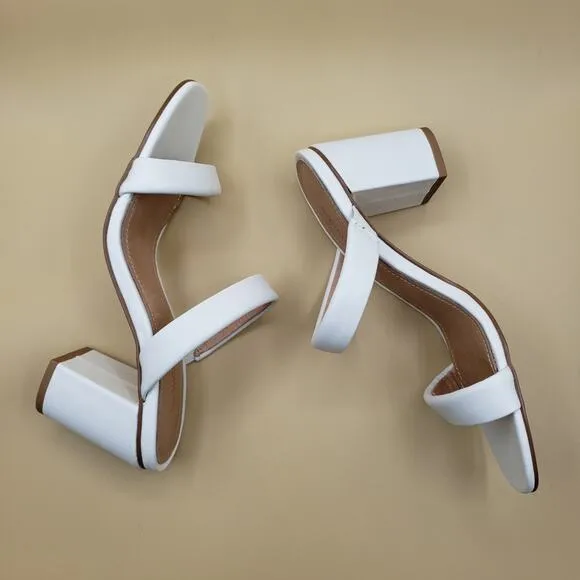 SOLUDOS Ines Heels Cushioned All White Women's Size 5/35.5 Straps summer Sandals