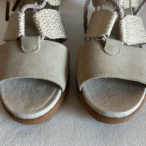 Sorel lace up ankle wedge sandals