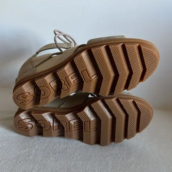 Sorel lace up ankle wedge sandals