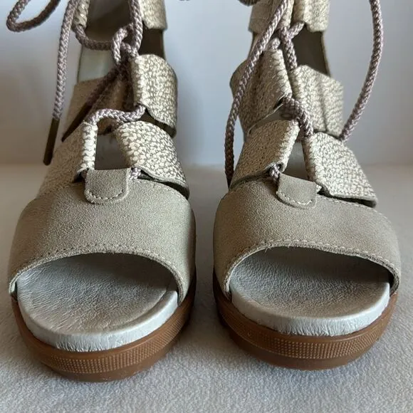 Sorel lace up ankle wedge sandals