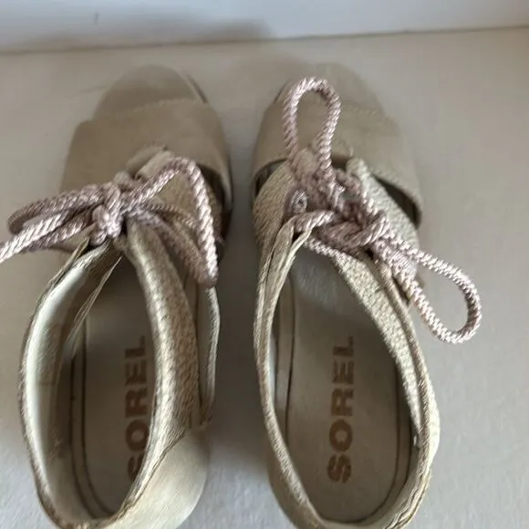 Sorel lace up ankle wedge sandals