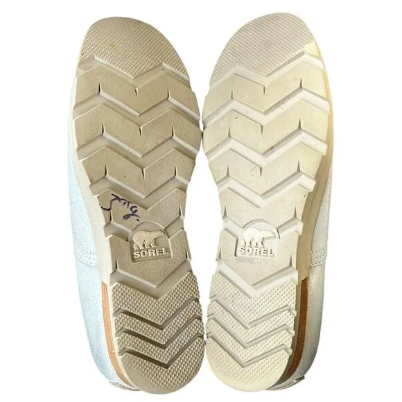Sorel Major Oxford Shoes 8 Sea Salt White Slip On Cap Toe Leather Loafer Classic