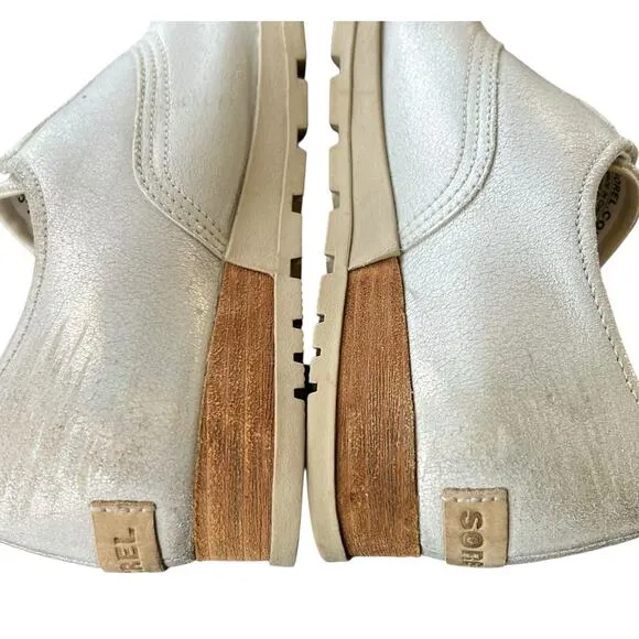 Sorel Major Oxford Shoes 8 Sea Salt White Slip On Cap Toe Leather Loafer Classic