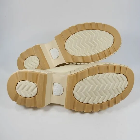 SOREL Ona Ave Penny Chunky Platform Loafer Mule Size 9 Cream White Leather NEW