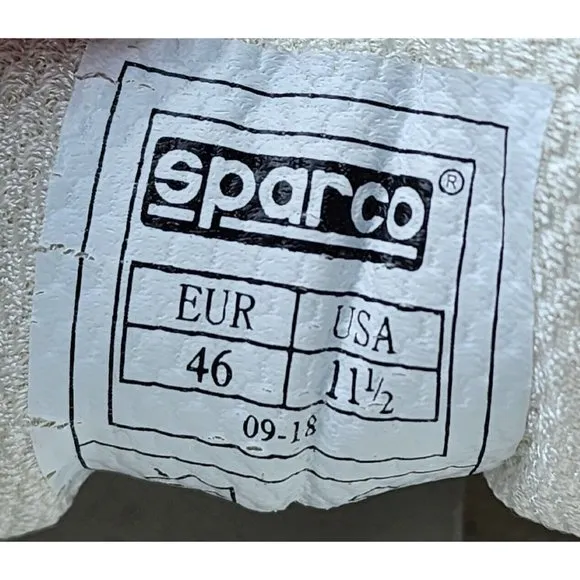 Sparco SL-17 Men's Sports Trainers Driving Shoes White/Gray/Black Eur 46 US 11.5