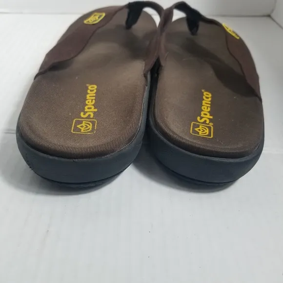 SPENCO MEN'S BROWN FLIP FLOP SANDALS SIZE 10