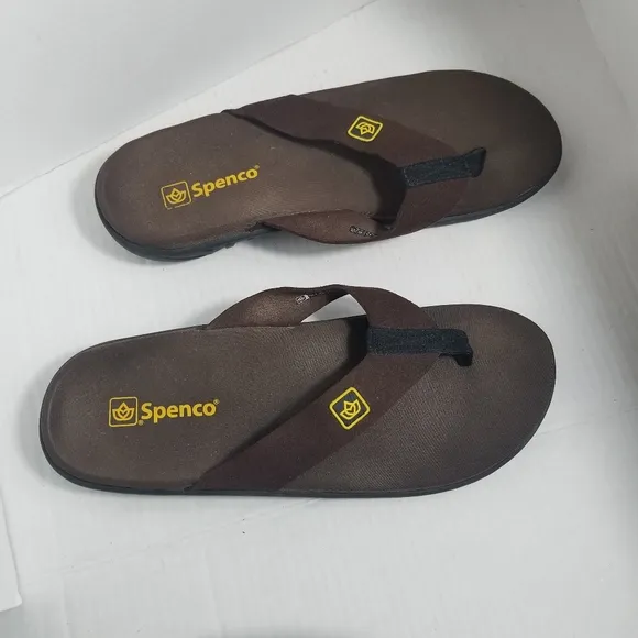 SPENCO MEN'S BROWN FLIP FLOP SANDALS SIZE 10