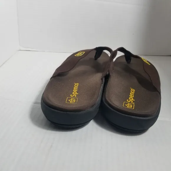 SPENCO MEN'S BROWN FLIP FLOP SANDALS SIZE 10
