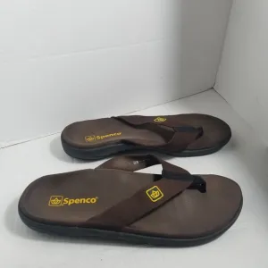 SPENCO MEN'S BROWN FLIP FLOP SANDALS SIZE 10