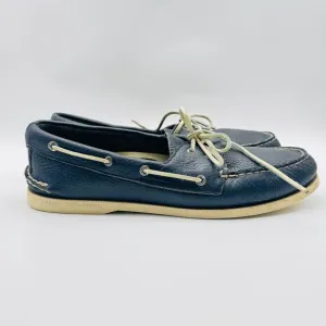 Sperry Loafers Mens 12 Blue Leather Boat Deck Slip On Casual Moccasins Shoes
