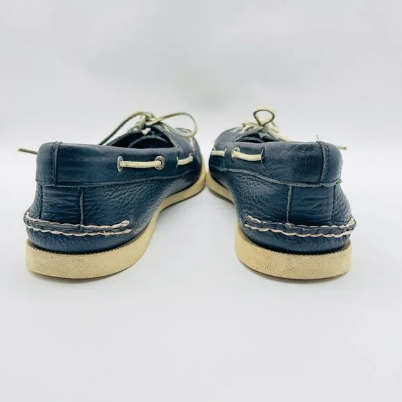 Sperry Loafers Mens 12 Blue Leather Boat Deck Slip On Casual Moccasins Shoes
