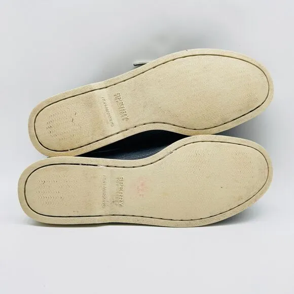 Sperry Loafers Mens 12 Blue Leather Boat Deck Slip On Casual Moccasins Shoes