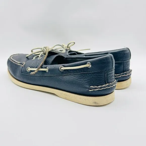 Sperry Loafers Mens 12 Blue Leather Boat Deck Slip On Casual Moccasins Shoes