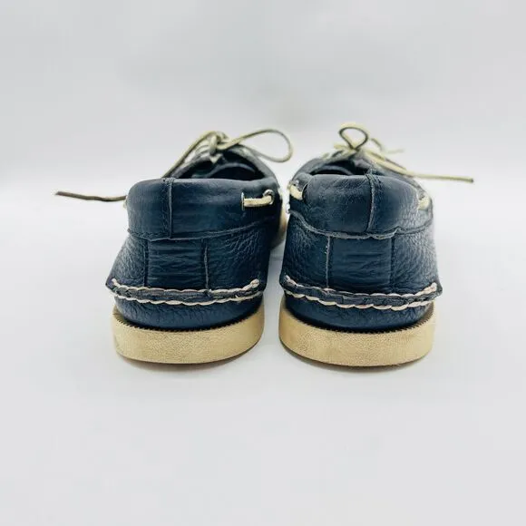 Sperry Loafers Mens 12 Blue Leather Boat Deck Slip On Casual Moccasins Shoes