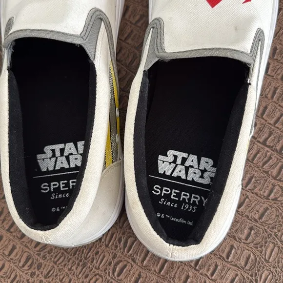 Sperry Star Wars Rebel Alliance Slip-On Sneakers White Red Yellow Size 11.5