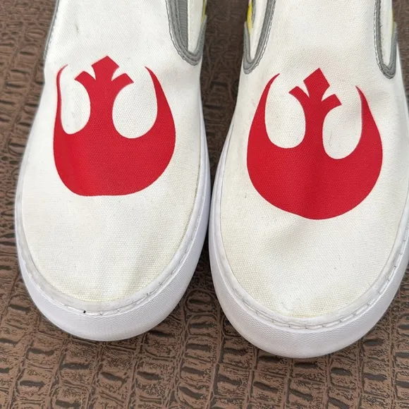 Sperry Star Wars Rebel Alliance Slip-On Sneakers White Red Yellow Size 11.5