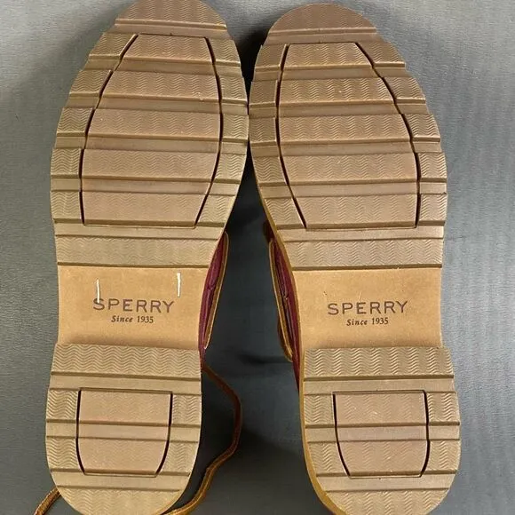 Sperry Women's Chunky Faux Leather Boat Shoes comfort insoles and sole  9.5