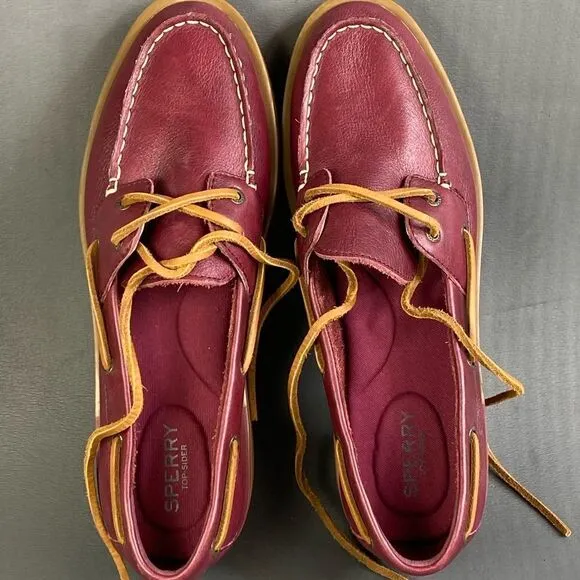 Sperry Women's Chunky Faux Leather Boat Shoes comfort insoles and sole  9.5