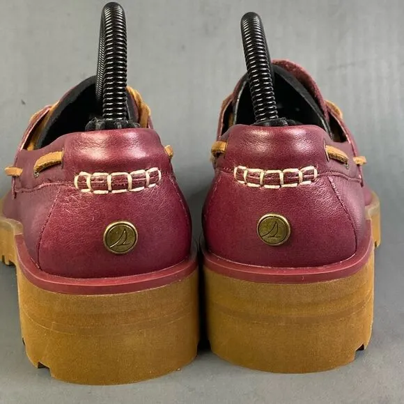 Sperry Women's Chunky Faux Leather Boat Shoes comfort insoles and sole  9.5