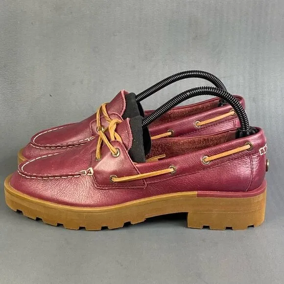 Sperry Women's Chunky Faux Leather Boat Shoes comfort insoles and sole  9.5
