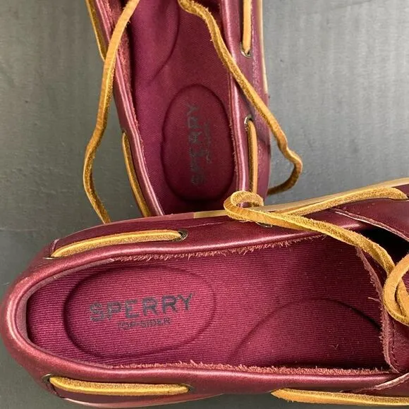 Sperry Women's Chunky Faux Leather Boat Shoes comfort insoles and sole  9.5