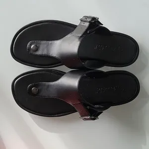 Splendid Fabrice T-Strap Leather Sandals Size 7 Black NWOT