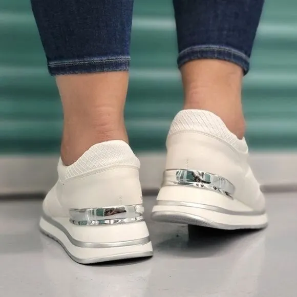 Sports Women's Lace-up White Sneakers