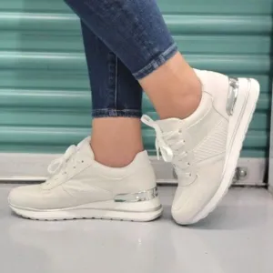 Sports Women's Lace-up White Sneakers