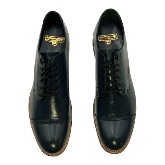 Stacy Adams Madison Cap Toe Oxford Dress Shoes Black Leather US Men's Size 11D