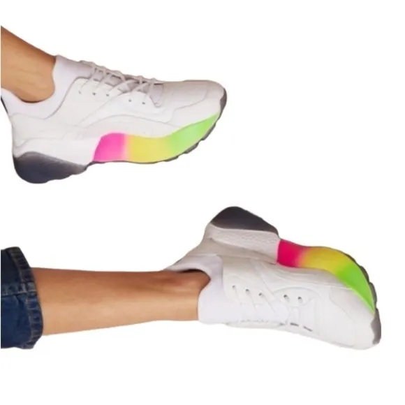 STELLA MCCARTNEY- Size 36 - White Eclypse Rainbow Sneakers🌈❤️👟✨
