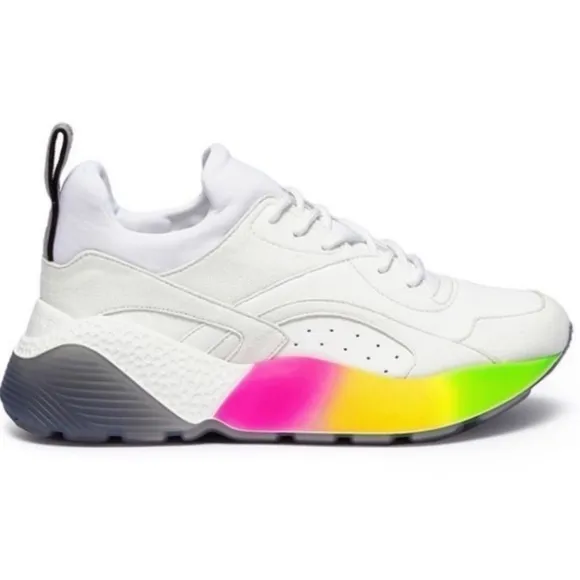 STELLA MCCARTNEY- Size 36 - White Eclypse Rainbow Sneakers🌈❤️👟✨