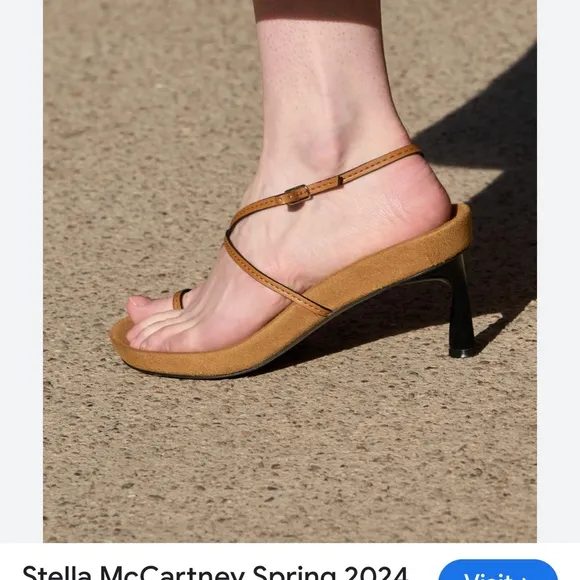 Stella McCartney Tan Heeled Mary Jane Shoes