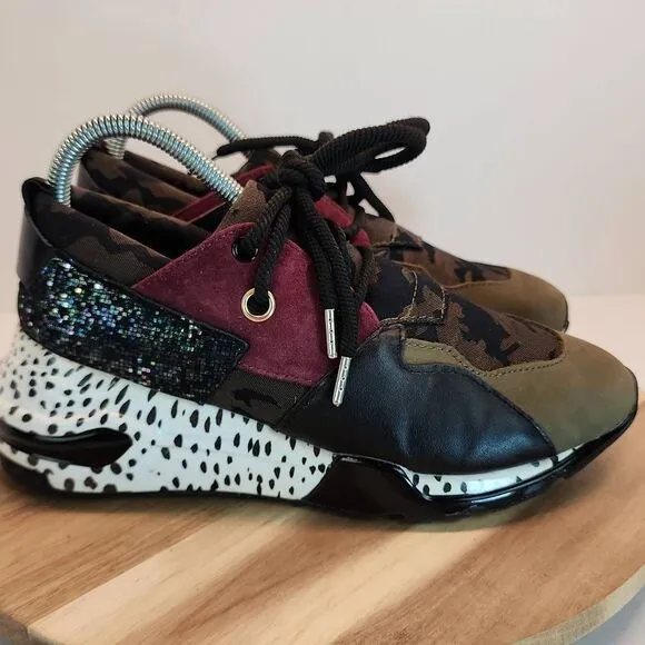 Steve Madden Cliff Sneakers Women's Size 8.5 Olive Multicolor/Camo