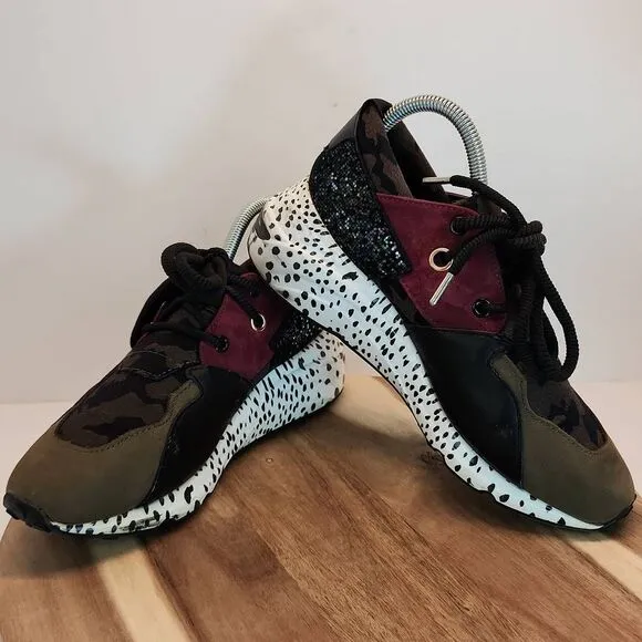 Steve Madden Cliff Sneakers Women's Size 8.5 Olive Multicolor/Camo