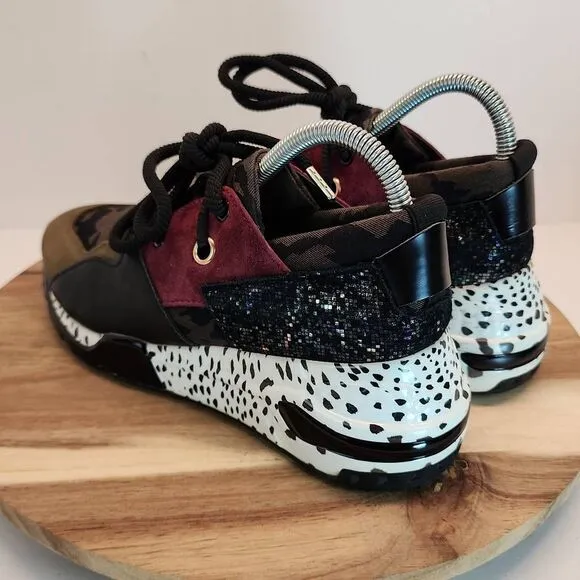 Steve Madden Cliff Sneakers Women's Size 8.5 Olive Multicolor/Camo