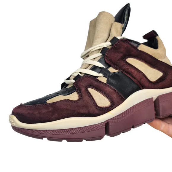 Steven by Steven Madden Shoes Womens 37 6.5 Chunky Tan Brown Faux Suede Sneakers