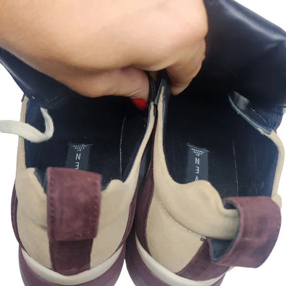 Steven by Steven Madden Shoes Womens 37 6.5 Chunky Tan Brown Faux Suede Sneakers